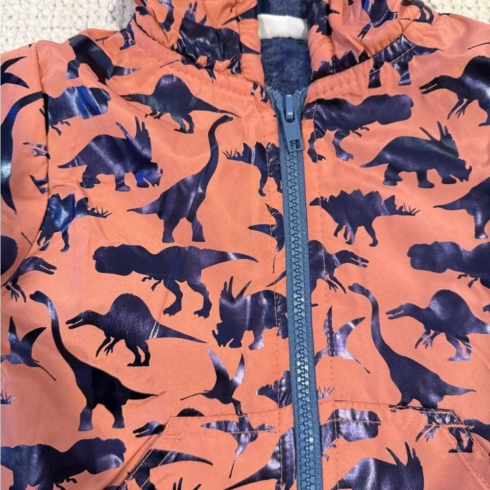 Dinosaur Print Hooded Jacket